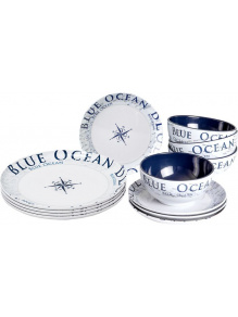 Zestaw obiadowy z melaminy Midday Blue Ocean - Brunner