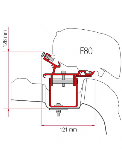 Adapter do markizy F65/F80 Kit VW Crafter L3H3 bez relingów dachowych - Fiamma