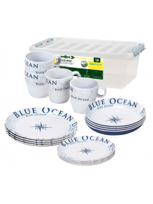 Zestaw obiadowy Stack Box Blue Ocean Antislip - Brunner