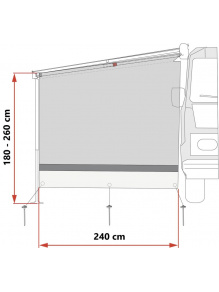 Ścianka przeciwsłoneczna do markizy boczna Sun View Side Caravanstore/XL - Fiamma